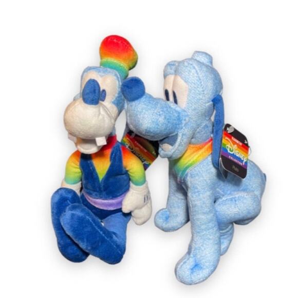 Disney Pluto and Goofy Rainbow Collection Plush - Picture 1 of 2